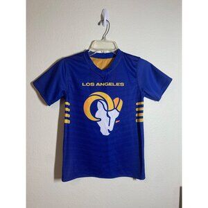 NFL Los Angeles Rams Reversible Flag Football T-Shirt Youth Size Medium Blue Ylw